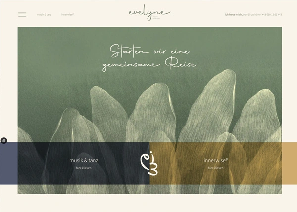 Visual der Website evelyne - Coaching innerwise, Musik- und Tanzpädagogik